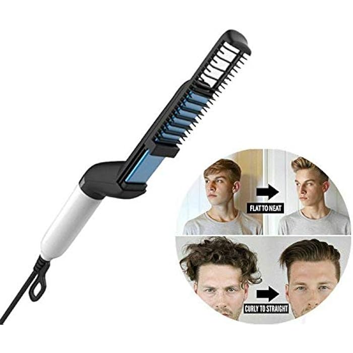 Korean multi-functional hair comb men hair straightener hair styling comb beard comb curling electric brush - Image 4